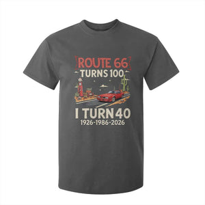 Route Highway 66 Turns 100 I Turn 40 T Shirt For Kid Vintage 1986 Road Sign Classic Muscle Car Lover 40th Birthday Gift