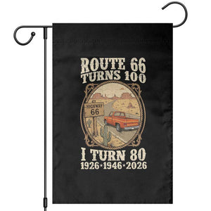 Route Highway 66 Turns 100 I Turn 80 Garden Flag Vintage 1946 Road Sign Classic Pickup Truck Lover 80th Birthday Gift