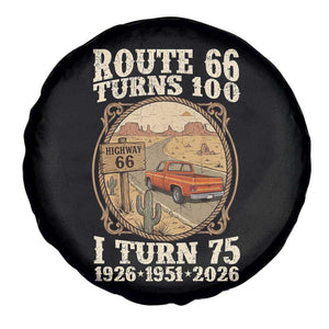 Route Highway 66 Turns 100 I Turn 75 Spare Tire Cover Vintage 1951 Road Sign Classic Pickup Truck Lover 75th Birthday Gift