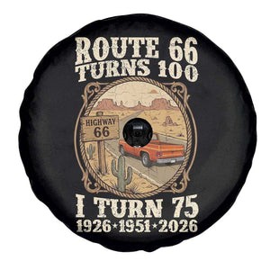 Route Highway 66 Turns 100 I Turn 75 Spare Tire Cover Vintage 1951 Road Sign Classic Pickup Truck Lover 75th Birthday Gift