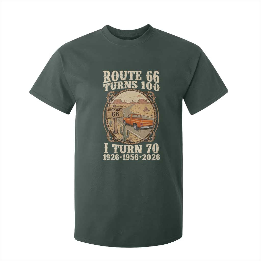Route Highway 66 Turns 100 I Turn 70 T Shirt For Kid Vintage 1956 Road Sign Classic Pickup Truck Lover 70th Birthday Gift