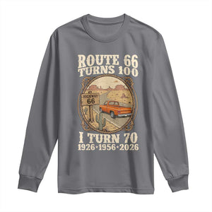 Route Highway 66 Turns 100 I Turn 70 Long Sleeve Shirt Vintage 1956 Road Sign Classic Pickup Truck Lover 70th Birthday Gift