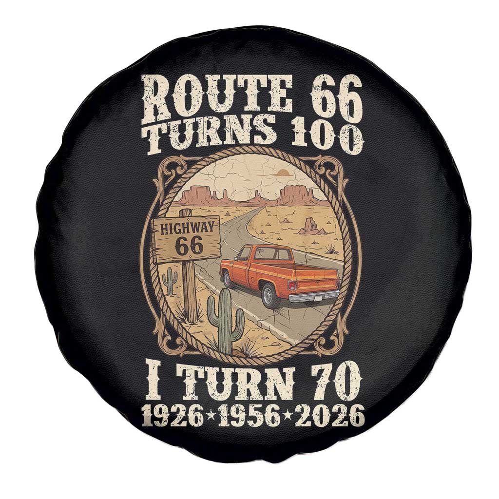 Route Highway 66 Turns 100 I Turn 70 Spare Tire Cover Vintage 1956 Road Sign Classic Pickup Truck Lover 70th Birthday Gift