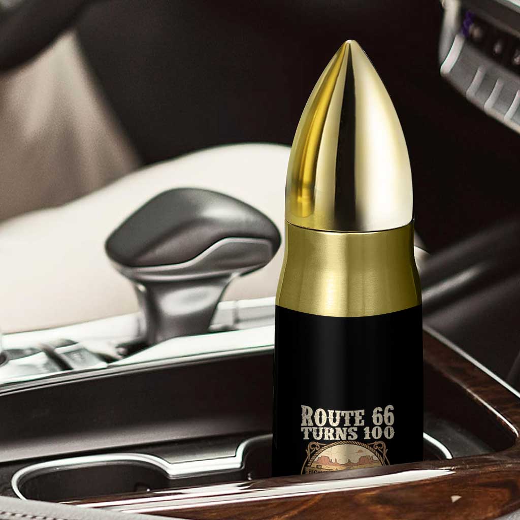 Route Highway 66 Turns 100 I Turn 65 Bullet Tumbler Vintage 1961 Road Sign Classic Pickup Truck Lover 65th Birthday Gift
