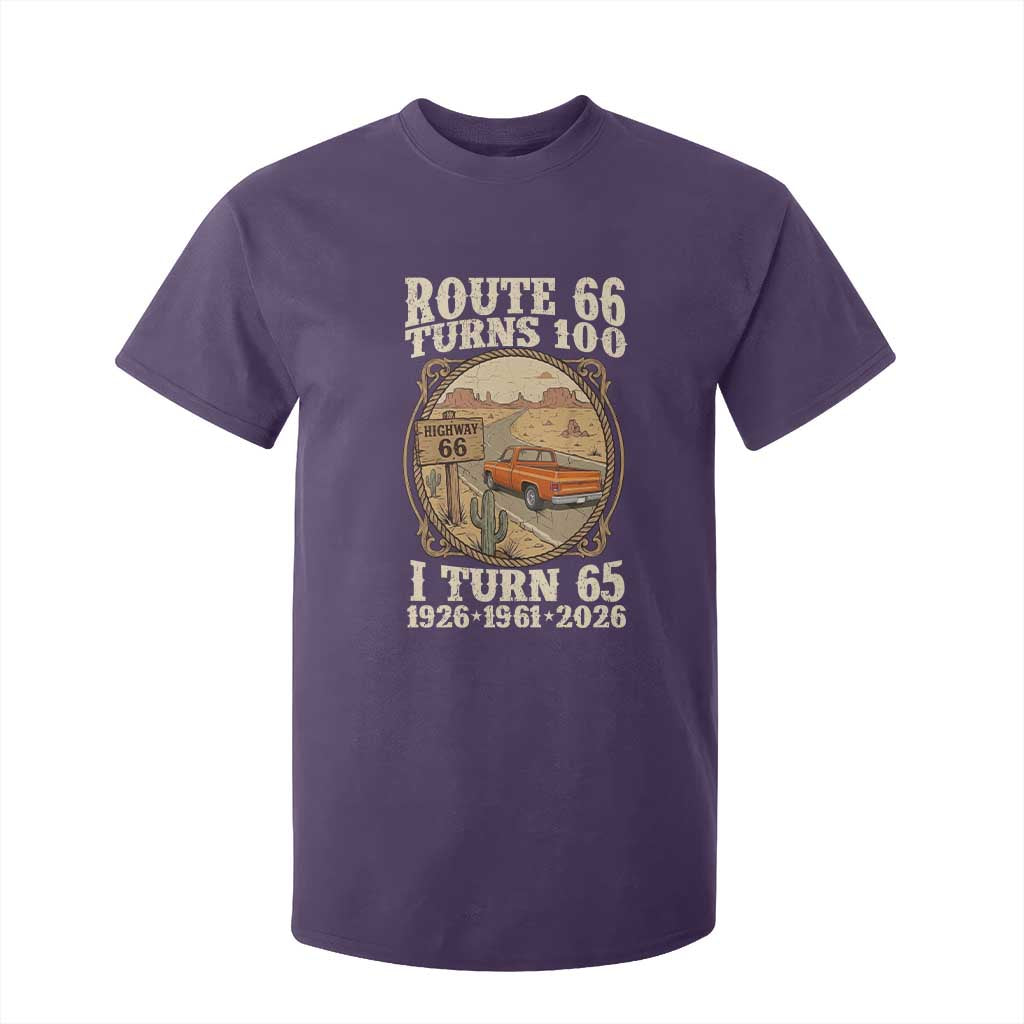 Route Highway 66 Turns 100 I Turn 65 T Shirt For Kid Vintage 1961 Road Sign Classic Pickup Truck Lover 65th Birthday Gift