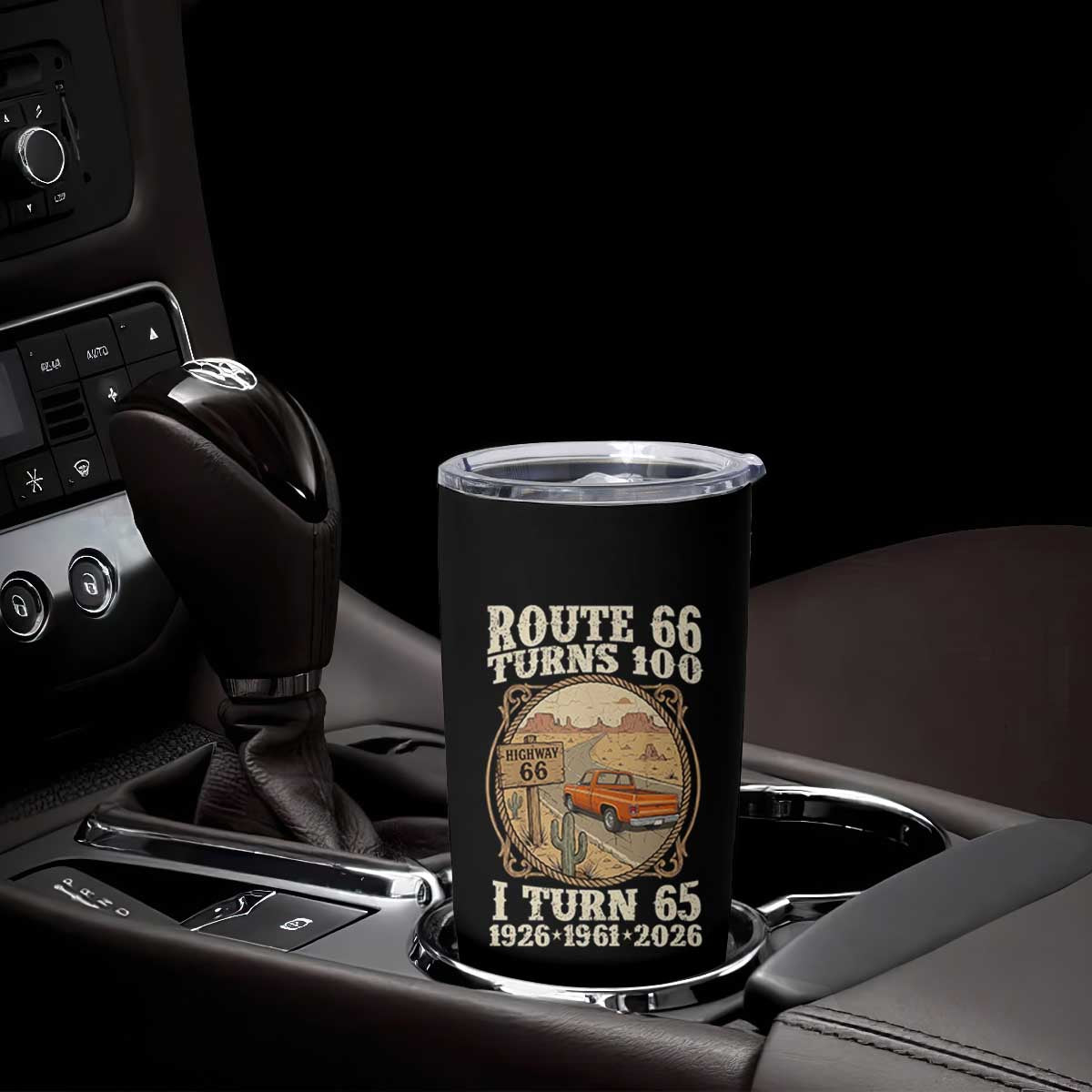 Route Highway 66 Turns 100 I Turn 65 Tumbler Cup Vintage 1961 Road Sign Classic Pickup Truck Lover 65th Birthday Gift