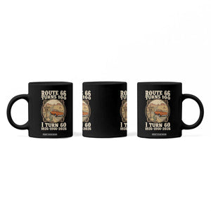Route Highway 66 Turns 100 I Turn 60 Coffee Mug Vintage 1966 Road Sign Classic Pickup Truck Lover 60th Birthday Gift