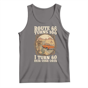 Route Highway 66 Turns 100 I Turn 60 Tank Top Vintage 1966 Road Sign Classic Pickup Truck Lover 60th Birthday Gift
