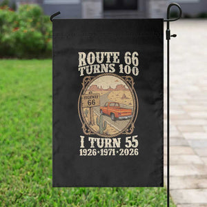 Route Highway 66 Turns 100 I Turn 55 Garden Flag Vintage 1971 Road Sign Classic Pickup Truck Lover 55th Birthday Gift