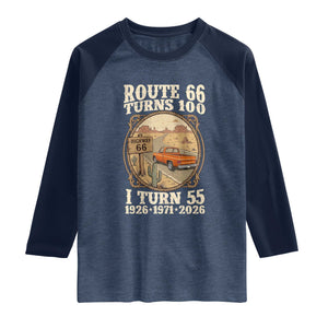 Route Highway 66 Turns 100 I Turn 55 Raglan Shirt Vintage 1971 Road Sign Classic Pickup Truck Lover 55th Birthday Gift
