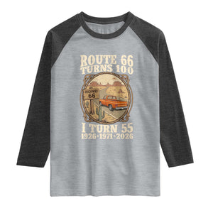 Route Highway 66 Turns 100 I Turn 55 Raglan Shirt Vintage 1971 Road Sign Classic Pickup Truck Lover 55th Birthday Gift