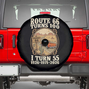 Route Highway 66 Turns 100 I Turn 55 Spare Tire Cover Vintage 1971 Road Sign Classic Pickup Truck Lover 55th Birthday Gift