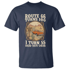Route Highway 66 Turns 100 I Turn 55 T Shirt Vintage 1971 Road Sign Classic Pickup Truck Lover 55th Birthday Gift