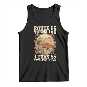 Route Highway 66 Turns 100 I Turn 55 Tank Top Vintage 1971 Road Sign Classic Pickup Truck Lover 55th Birthday Gift