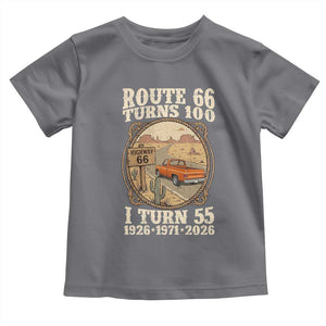 Route Highway 66 Turns 100 I Turn 55 Toddler T Shirt Vintage 1971 Road Sign Classic Pickup Truck Lover 55th Birthday Gift