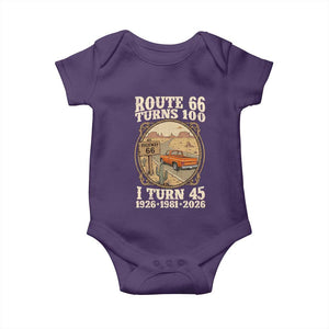 Route Highway 66 Turns 100 I Turn 45 Baby Onesie Vintage 1981 Road Sign Classic Pickup Truck Lover 45th Birthday Gift