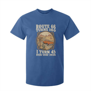 Route Highway 66 Turns 100 I Turn 45 T Shirt For Kid Vintage 1981 Road Sign Classic Pickup Truck Lover 45th Birthday Gift