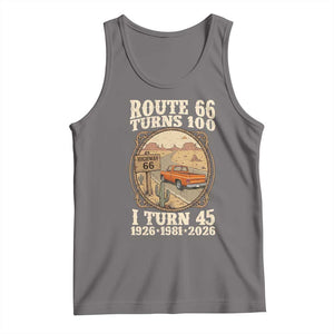 Route Highway 66 Turns 100 I Turn 45 Tank Top Vintage 1981 Road Sign Classic Pickup Truck Lover 45th Birthday Gift