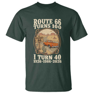 Route Highway 66 Turns 100 I Turn 40 T Shirt Vintage 1986 Road Sign Classic Pickup Truck Lover 40th Birthday Gift
