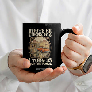 Route Highway 66 Turns 100 I Turn 35 Coffee Mug Vintage 1991 Road Sign Classic Pickup Truck Lover 35th Birthday Gift