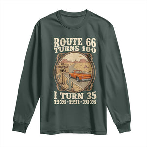 Route Highway 66 Turns 100 I Turn 35 Long Sleeve Shirt Vintage 1991 Road Sign Classic Pickup Truck Lover 35th Birthday Gift