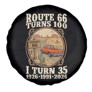 Route Highway 66 Turns 100 I Turn 35 Spare Tire Cover Vintage 1991 Road Sign Classic Pickup Truck Lover 35th Birthday Gift