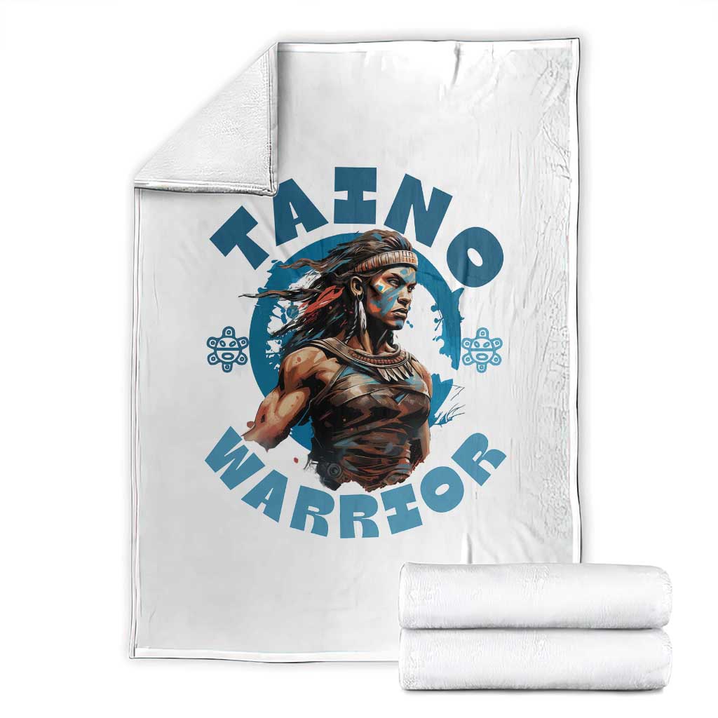 Taino Warrior Boricua Boriken Pride Indigenous Puerto Rican Throw Blanket - Print Your Wear