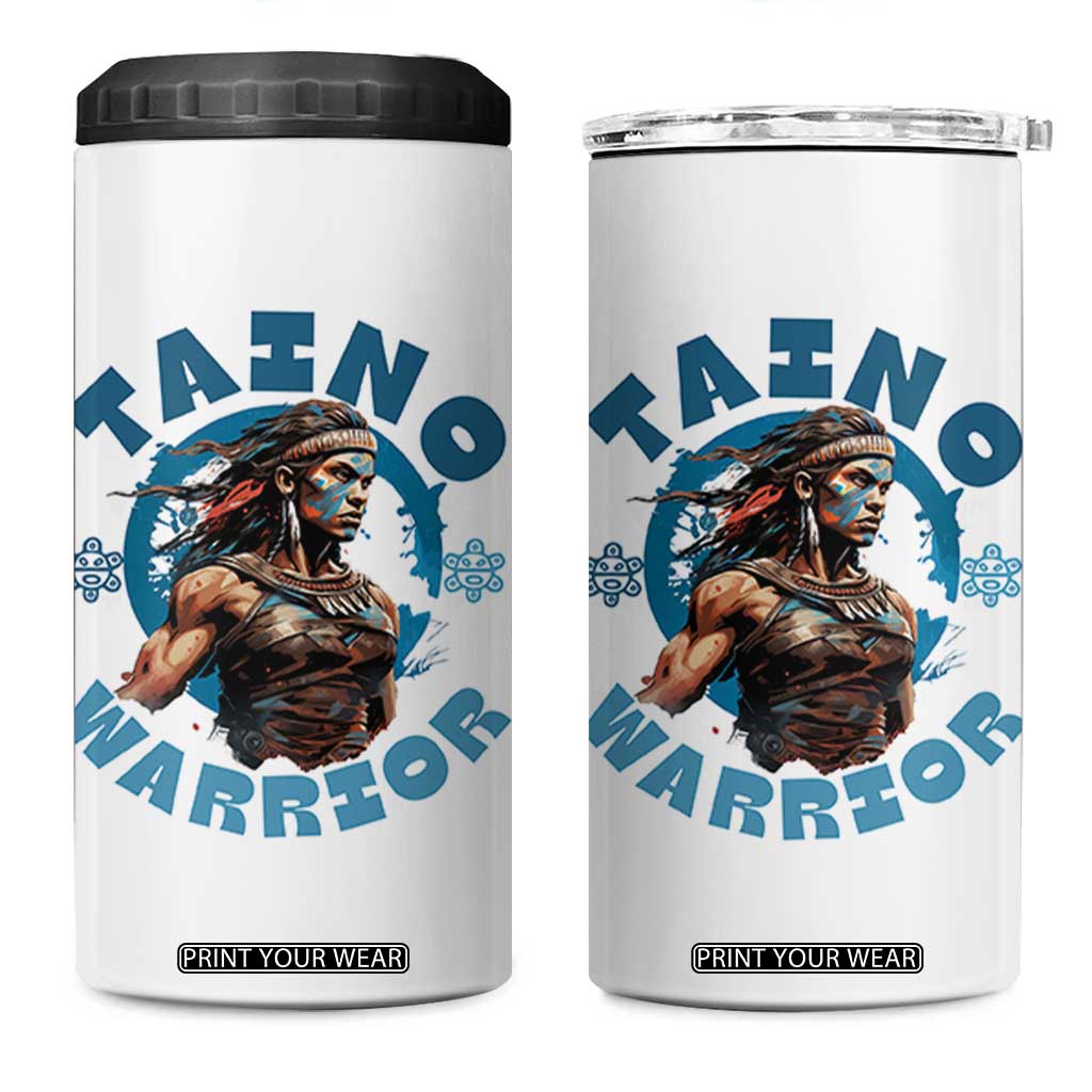Taino Warrior Boricua Boriken Pride Indigenous Puerto Rican 4 in 1 Can Cooler Tumbler TS14 One Size: 16 oz White Print Your Wear