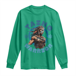 Taino Warrior Boricua Boriken Pride Indigenous Puerto Rican Long Sleeve Shirt TS14 Irish Green Print Your Wear