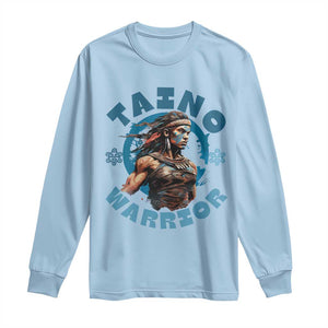 Taino Warrior Boricua Boriken Pride Indigenous Puerto Rican Long Sleeve Shirt TS14 Light Blue Print Your Wear