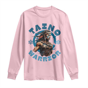 Taino Warrior Boricua Boriken Pride Indigenous Puerto Rican Long Sleeve Shirt TS14 Light Pink Print Your Wear