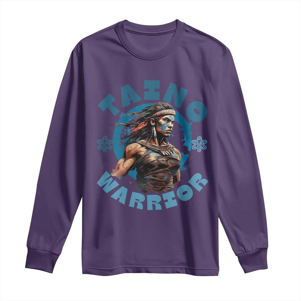 Taino Warrior Boricua Boriken Pride Indigenous Puerto Rican Long Sleeve Shirt TS14 Purple Print Your Wear