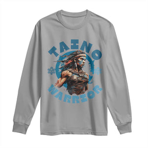 Taino Warrior Boricua Boriken Pride Indigenous Puerto Rican Long Sleeve Shirt TS14 Sport Gray Print Your Wear