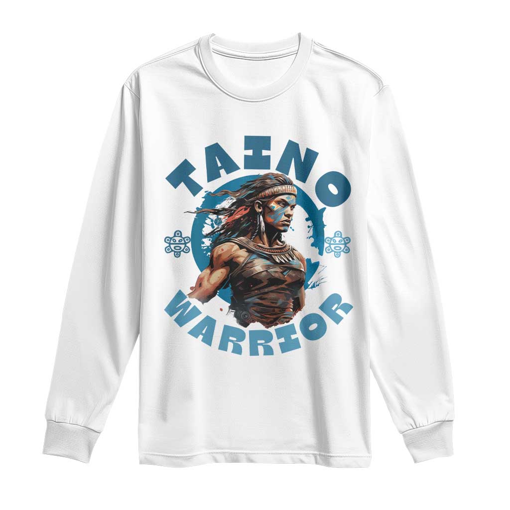 Taino Warrior Boricua Boriken Pride Indigenous Puerto Rican Long Sleeve Shirt TS14 White Print Your Wear