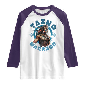 Taino Warrior Boricua Boriken Pride Indigenous Puerto Rican Raglan Shirt TS14 White Purple Print Your Wear