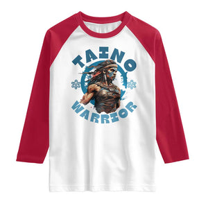 Taino Warrior Boricua Boriken Pride Indigenous Puerto Rican Raglan Shirt TS14 White Red Print Your Wear