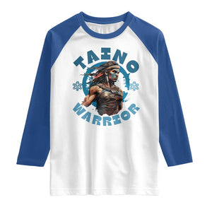 Taino Warrior Boricua Boriken Pride Indigenous Puerto Rican Raglan Shirt TS14 White Royal Print Your Wear