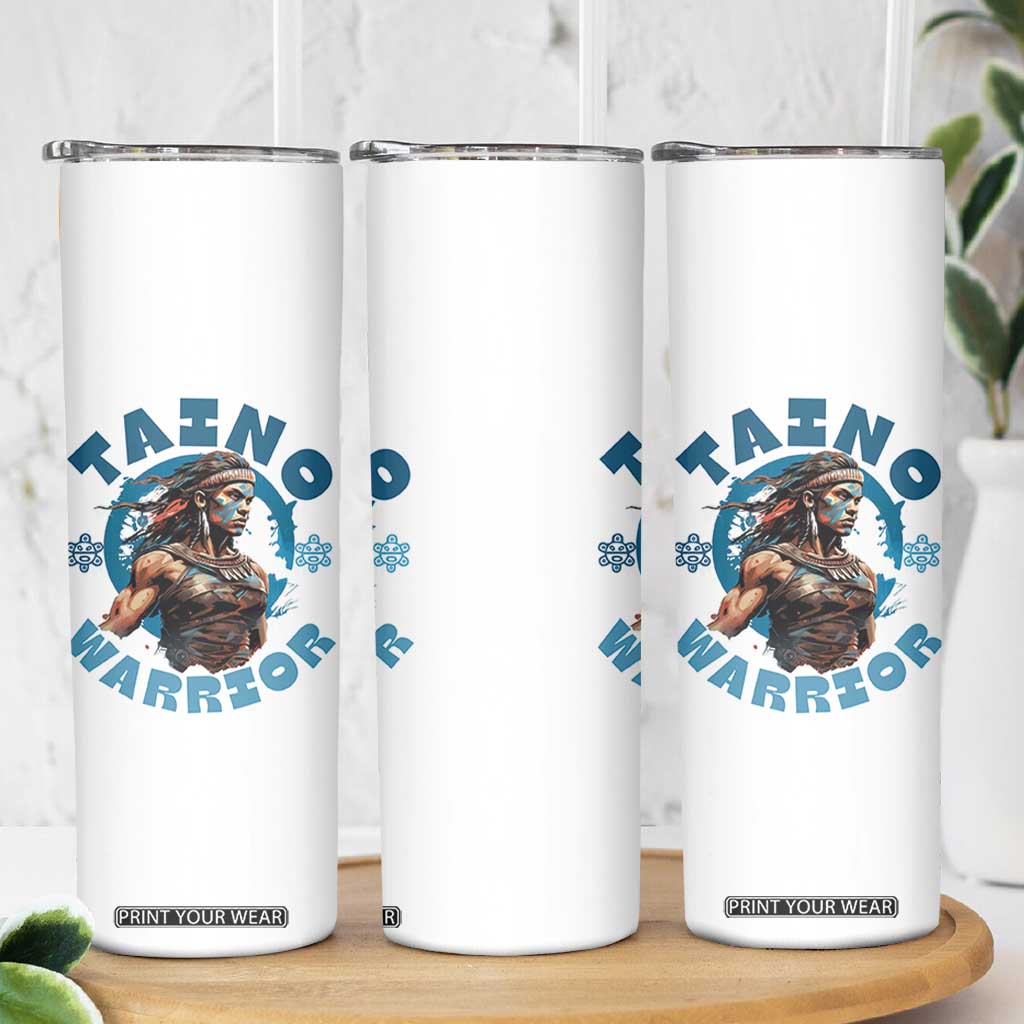 Taino Warrior Boricua Boriken Pride Indigenous Puerto Rican Skinny Tumbler - Print Your Wear