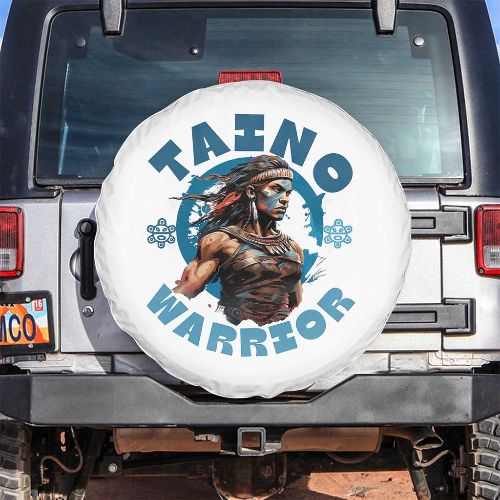 Taino Warrior Boricua Boriken Pride Indigenous Puerto Rican Spare Tire Cover TS14 No hole White Print Your Wear