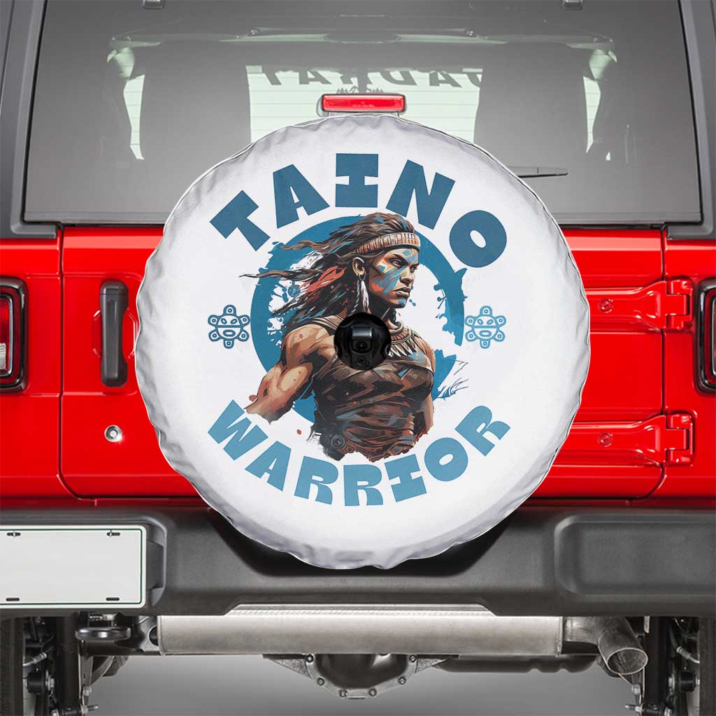 Taino Warrior Boricua Boriken Pride Indigenous Puerto Rican Spare Tire Cover TS14 White Print Your Wear