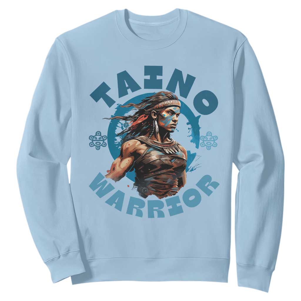 Taino Warrior Boricua Boriken Pride Indigenous Puerto Rican Sweatshirt TS14 Light Blue Print Your Wear