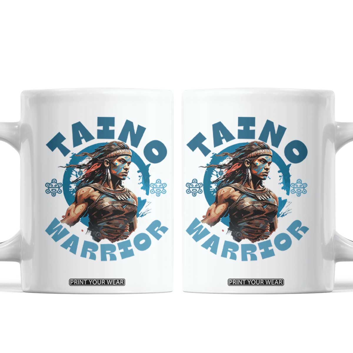 Taino Warrior Boricua Boriken Pride Indigenous Puerto Rican Coffee Mug TS14 White Print Your Wear