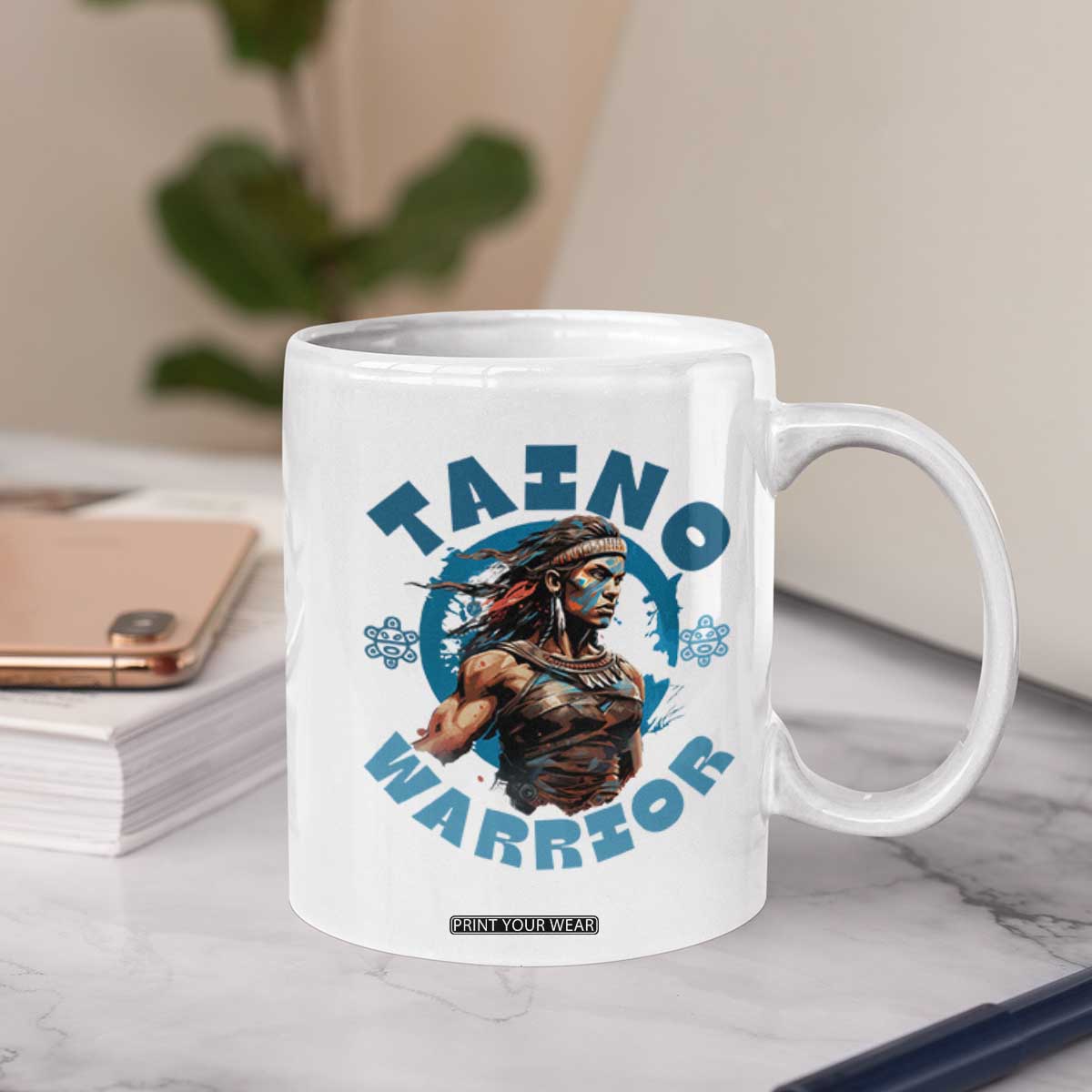 Taino Warrior Boricua Boriken Pride Indigenous Puerto Rican Coffee Mug TS14 Print Your Wear
