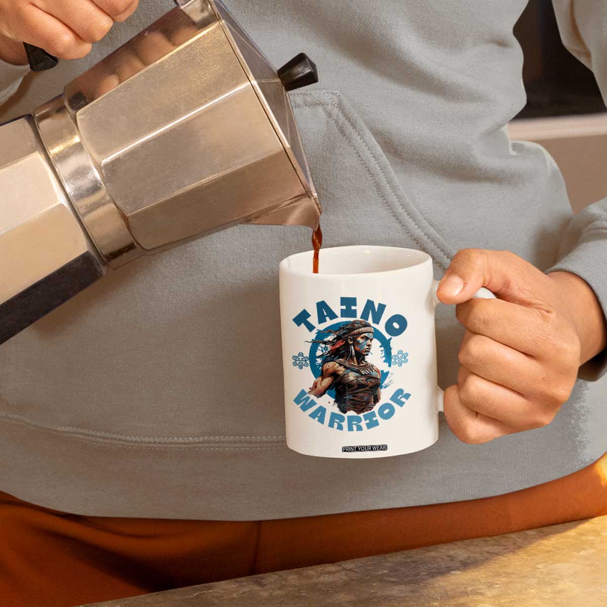 Taino Warrior Boricua Boriken Pride Indigenous Puerto Rican Coffee Mug TS14 Print Your Wear