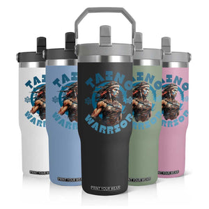 Taino Warrior Boricua Boriken Pride Indigenous Puerto Rican Flip Straw Tumbler TS14 Print Your Wear