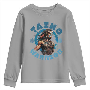 Taino Warrior Boricua Boriken Pride Indigenous Puerto Rican Youth Sweatshirt TS14 Sport Gray Print Your Wear