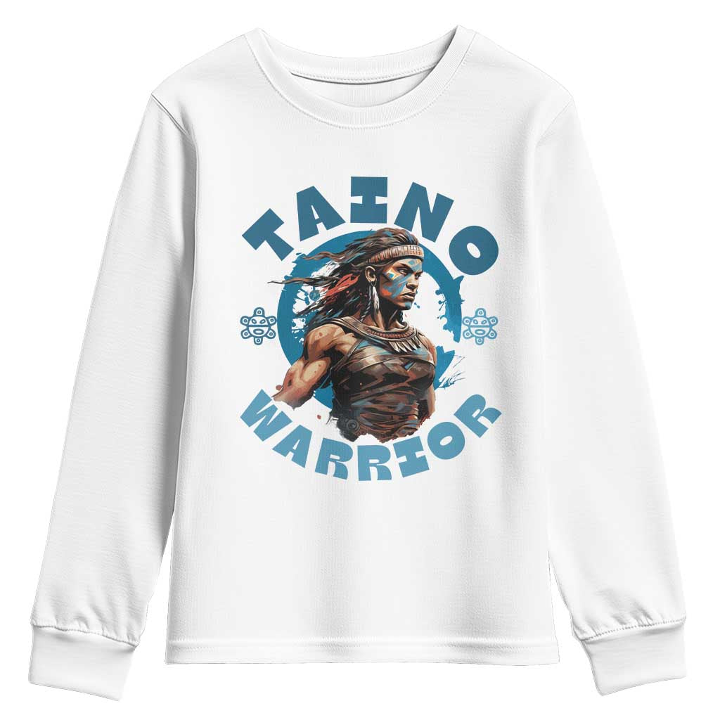 Taino Warrior Boricua Boriken Pride Indigenous Puerto Rican Youth Sweatshirt TS14 White Print Your Wear
