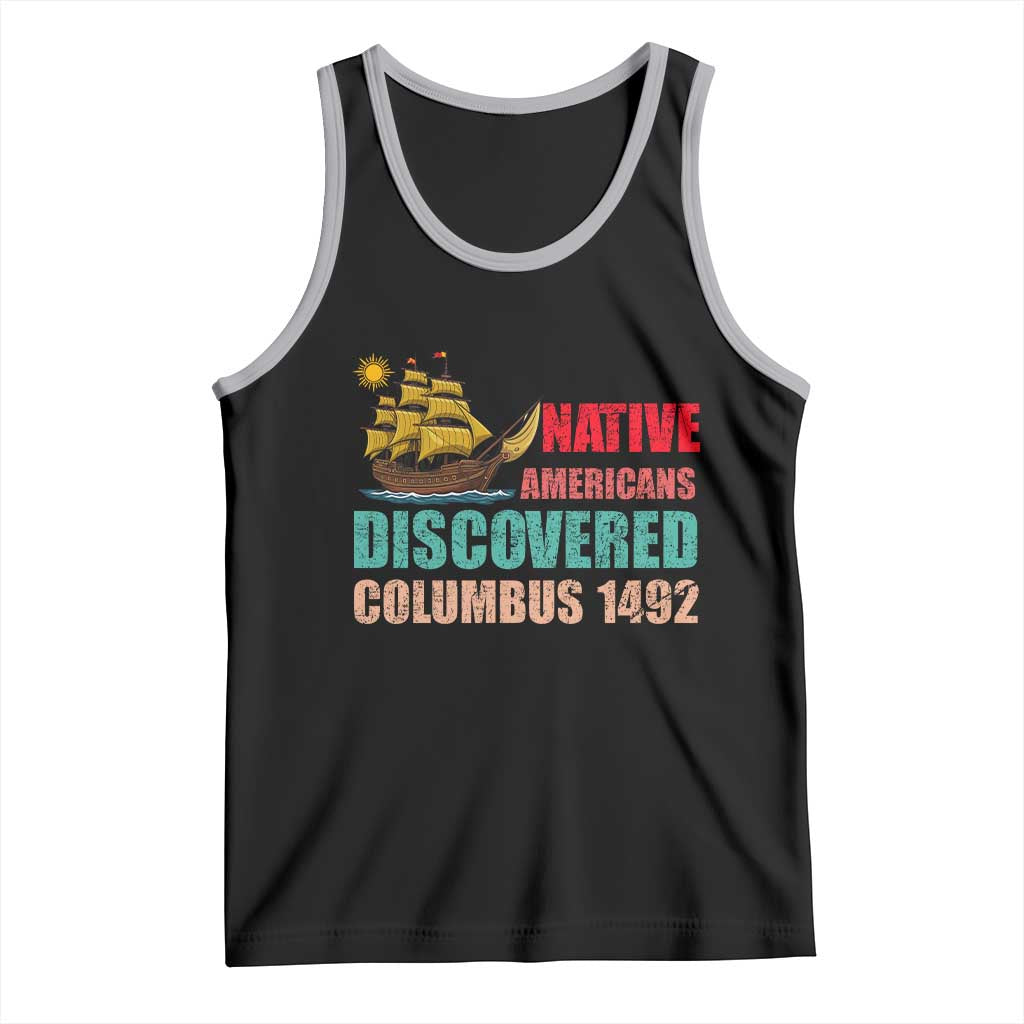 Native American Discovered Columbus 1492 Tank Top Indigenous People TS14 Black Athletic Heather Print Your Wear