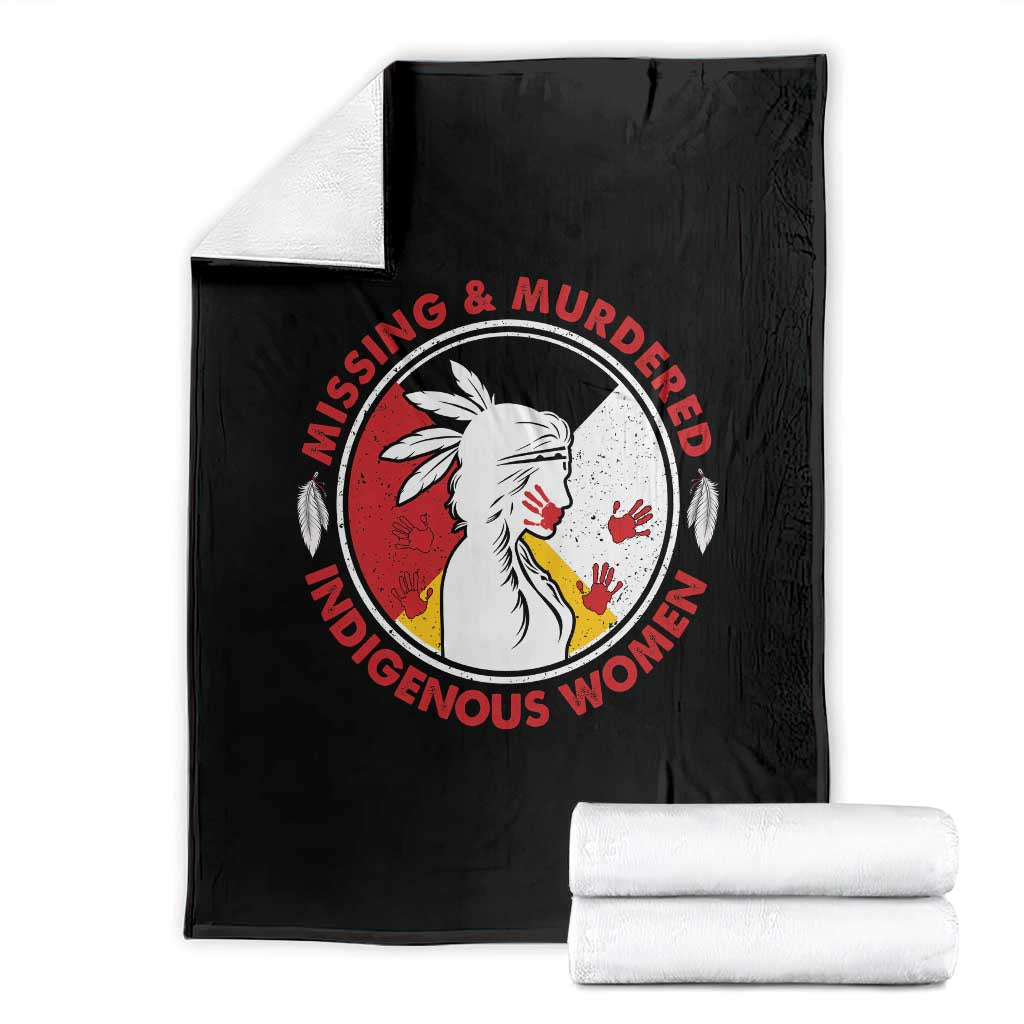 MMIW Missing and Murdered Indigenous Women Red Hand Throw Blanket TS14 Black Print Your Wear