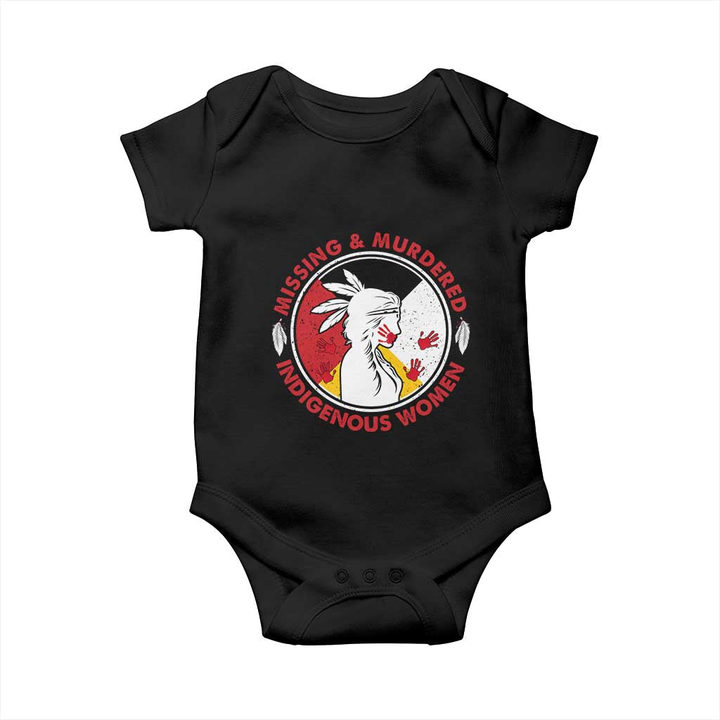 MMIW Missing and Murdered Indigenous Women Red Hand Baby Onesie TS14 Black Print Your Wear
